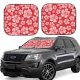 thumbnail image 6 of Kdxio Red Hibiscus Flower Print 2-Piece Sun Shade Front Windshield - Foldable Car Front Window Sunshades For Most Sedans Suv Truck, 6 of 6
