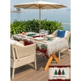 thumbnail image 4 of Outdoor Tablecloth with Umbrella Hole and Zipper, Red Plaid Christmas Rectangle Table Cloth 60x84 Inch Waterproof Tablecloth, Xmas Tree Vintage Winter Picnic Table Cover for Patio Camping, 4 of 7
