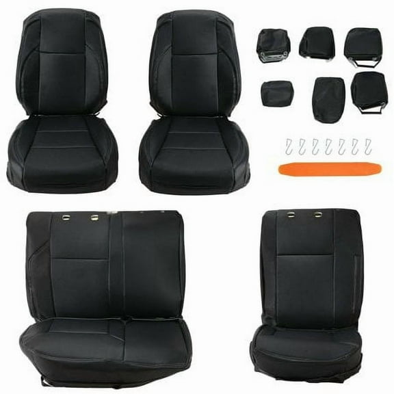 Ecotric for 2016 2017 2018 2019 2020 Toyota Tacoma Double Cab Black Seat Covers Set New
