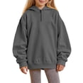 thumbnail image 3 of Mercatoo Girls Half Zipper Sweatshirts Cute Trendy Oversized Ho𝐨dies Fall Pullover Tops for Teen Girls Long Sleeve Sweater Clothes, 3 of 9