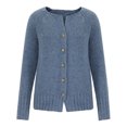 thumbnail image 4 of YUNAFFT Women's Fashion Sweater Clearance, Women Casual Solid Knitting Buttons Long Sleeve V-Neck Sweaters Tops, 4 of 8