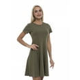 thumbnail image 2 of Women's Short Sleeved Summer Dress Round Neck, L, Khaki, by Ambesonne, 2 of 3