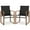 Black, variant on YYAo Outdoor Dining Chairs, Patio Kitchen Dining Room Chairs,Outdoor Dining Chairs with Breathable Seat and Backrest Set of 2-Brown