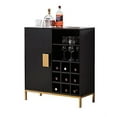 thumbnail image 6 of Kings Brand Furniture - Grant Buffet Bar Liquor Cabinet with Wine Rack Storage and Glass Holder, Black, 6 of 7