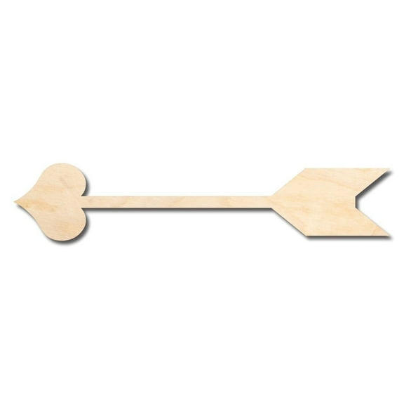 Unfinished Wood Cupid Arrow Shape - Valentine's - Love - Craft - up to 46" DIY 4" / 1/8"