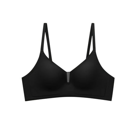 GMWM Cotton Bras Ladies Gather for Comfortable Fixed Cup without Steel Ring Bra Thin Daily Bra