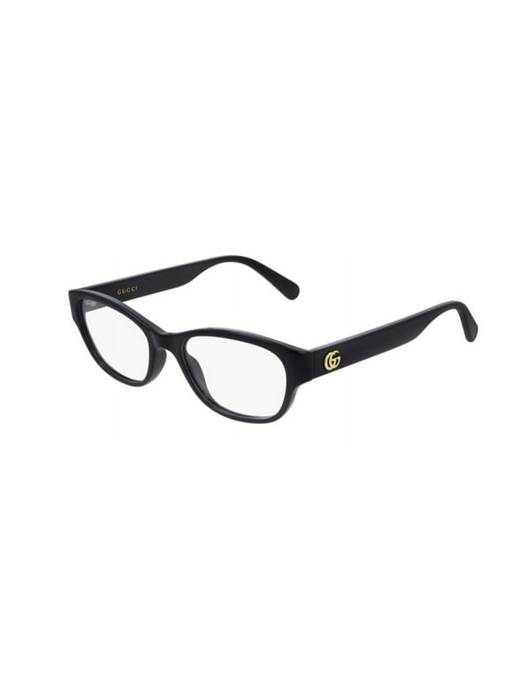 GUCCI GG0717O 005 Rectangular Squared Black Shiny 51 mm Women's Eyeglasses