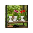 thumbnail image 4 of Ceramic Sitting Human Sculptural for Home Decor - Figurine Accents for Bathroom, Office Desk, and Living Room - Ornaments for Shelf Display and Cofee Table - Set of 3, 6", 6", 5", White, 4 of 14