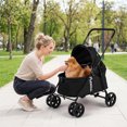 Small Single Cubicles Gymax Pet Stroller for Small Medium Dogs w/Swivel Front Wheels & One ...