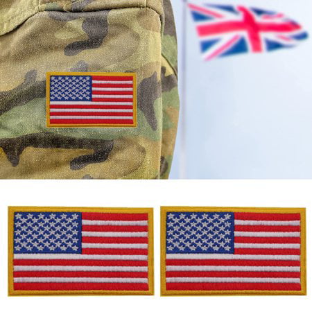 Military Army Uniform Emblems Tactical Patches of USA Flag with Hook and Loop for Backpacks Caps Hats Jackets Pants 2 PCS America Flag Patch 