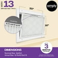 thumbnail image 3 of Simply Filters 16x20x1 MERV 13, MPR 1500, AC Furnace HVAC Air Filter (12 Pack), 3 of 8