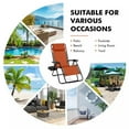 thumbnail image 6 of Auranook Folding Zero Gravity Reclining Lounge Chairs Beach Patio W/Utility Tray, 6 of 9