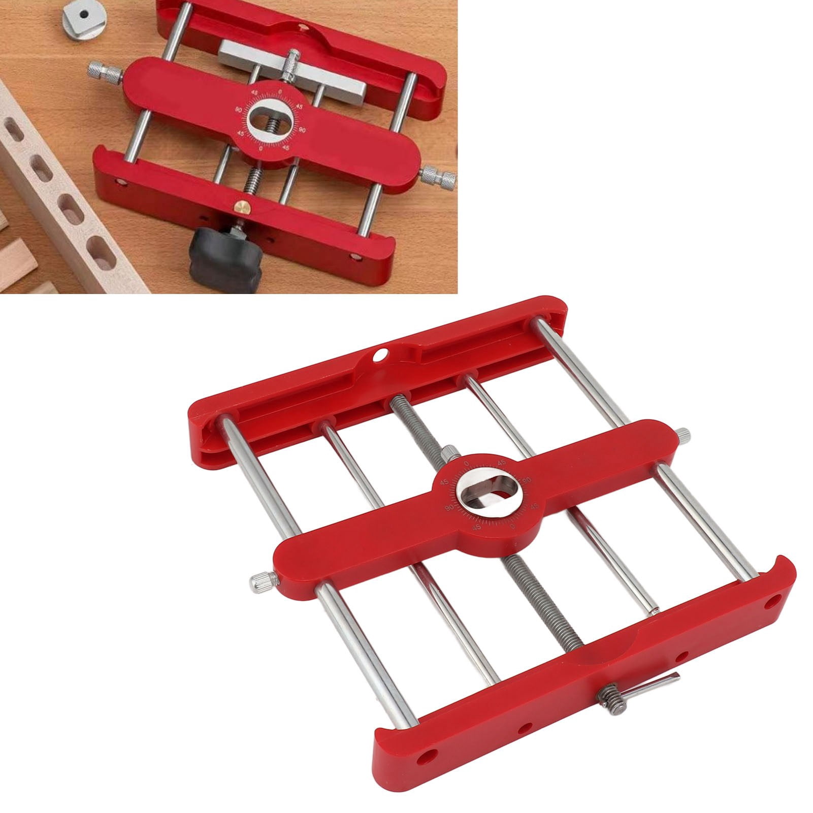 Riousery Accurate Woodworking Drill Locator Tool, Portable Drilling Positioner and Punch Guide for DIY Carpentry, Aluminum Alloy Hole Jigs (8.27 in / 21.00 cm)