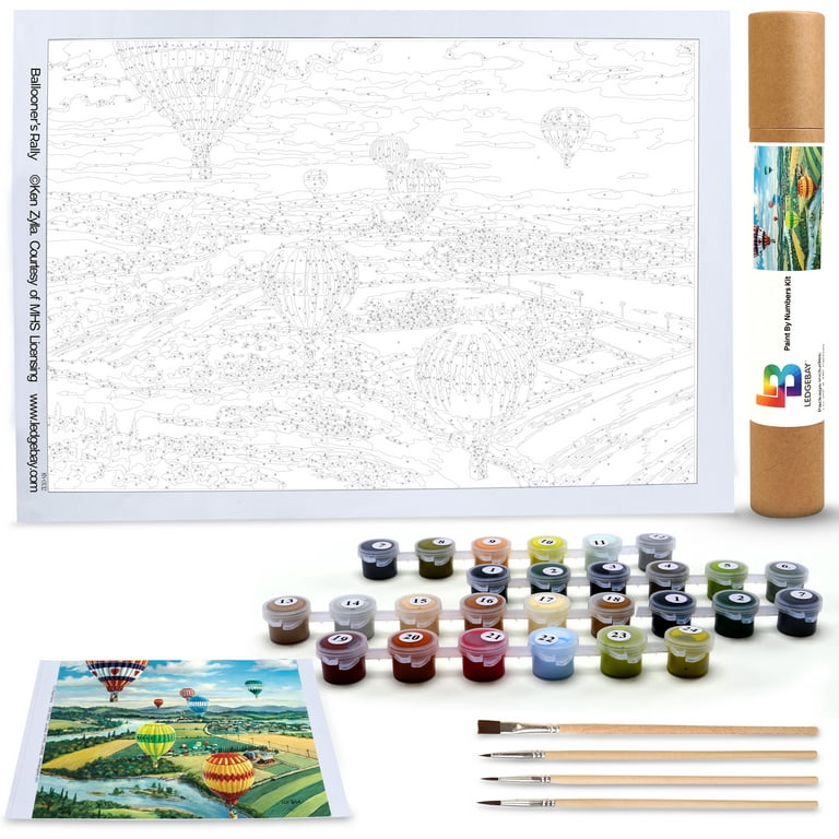 Ledg Paint by Numbers for Adults': Beginner to Advanced Number Painting  Kit - Fun DIY Adult Arts & Crafts Projects - Kits Include Acrylic Paint &  Brushes - (Ballooner's Rally, 16 x