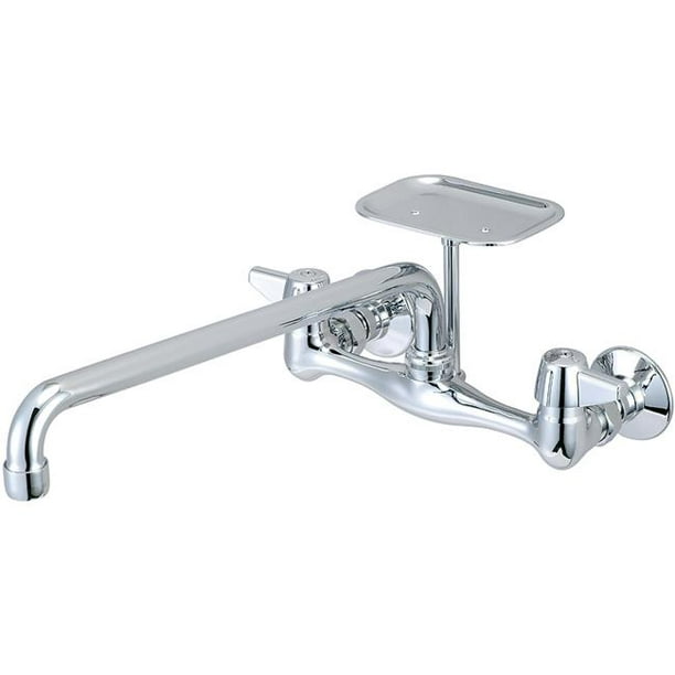 14 in. Two Handle Wallmount Kitchen Faucet - Polished Chrome 