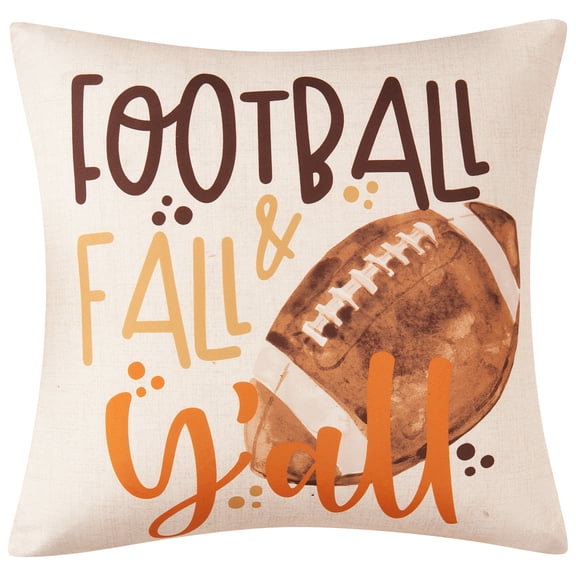 Mainstays 16 in x 16 in Reversible Decorative Outdoor Throw Pillow, Football