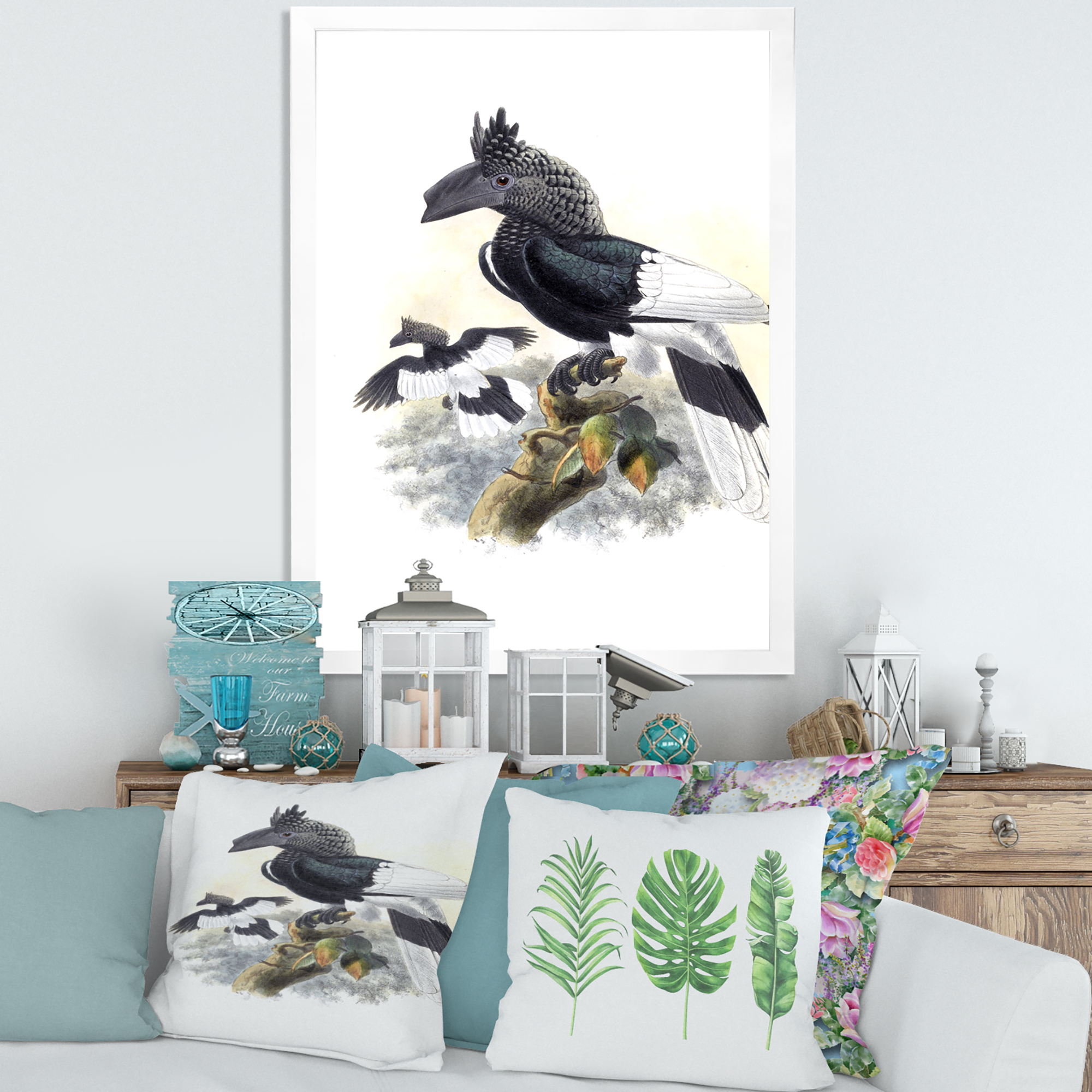 Designart 'Ancient Australian Birds XVI' Traditional Framed Art Print