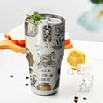 thumbnail image 3 of 30oz Beige Halloween Skull Pumpkin Pattern Tumblers Stainless Steel Tumbler with Lid and Straw,Vacuum Insulated Double Wall Travel Tumbler Cups Mug with Cleaning Brush for Coffee,Tea, 3 of 7
