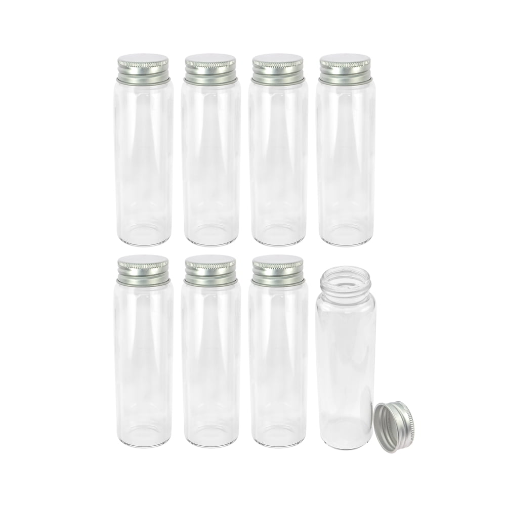 90ml Transparent Borosilicate Glass Bottle With Silver Aluminum Cap