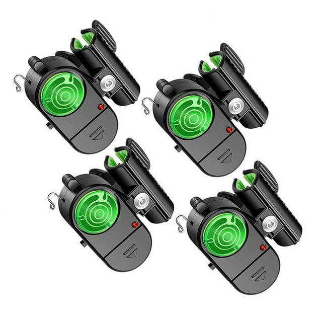 Nueva Alarma de Mordedura de Pesca de 4 Piezas, Indicador ElectróNico Sensible de Alarmas de Pesca, Campana de Alerta de Mordedura de Sonido con Luces LED