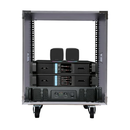 12U AV Rack Stand 20'' Portable Rolling Network Racks with Wheels and Built-in Handles Component Rack Cabinet Universal Network Server Case for Computer Chassis, Mixing Consoles 220 Lbs Capacity