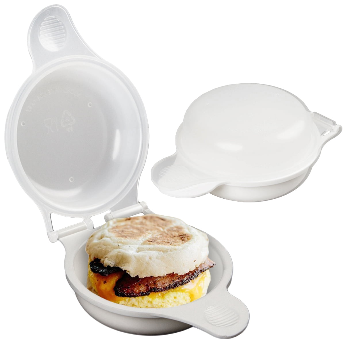 2 Microwavable Breakfast Sandwich Maker Egg Muffin Pan Kitchen