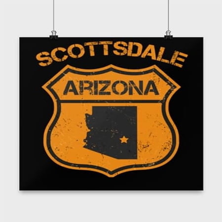 Scottsdale City Wall Art - Black 13x13in Arizona Poster for Home Decor
