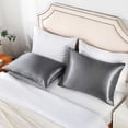thumbnail image 2 of Pillow Cases Standard Size Set of 2 , Satin Pillowcase 20x26 inches, Pillow Covers with Envelope Closure, Breathable,Skin-Friendly(Grey), 2 of 4