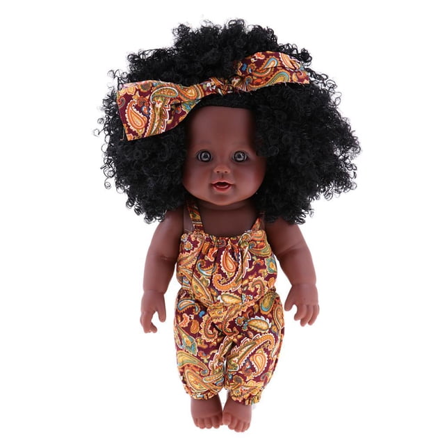 Muñeca de Vinilo para Bebé Niña Afroamericana Reborn Pulgadas Sunnimix Muñeca afroamericana