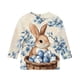 thumbnail image 5 of Blusas y camisas de manga larga con cuello redondo para niños con estampado de día de Pascua, manga 3/4/cuello redondo tres cuartos, camisa inferior y superior para niños, parte superior de poliéster, 5 of 5
