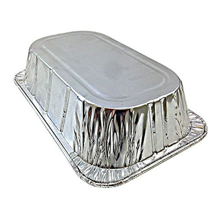 Disposable Aluminum Quarter Sheet Cake Pan w/ Plastic Dome Lid - #1200P