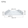 thumbnail image 2 of 12 Pcs Multifunction Triangle Corner Brace 2.6" x 0.9" Shelf Support Connector Bracket, Stainless Steel, White, 2 of 5