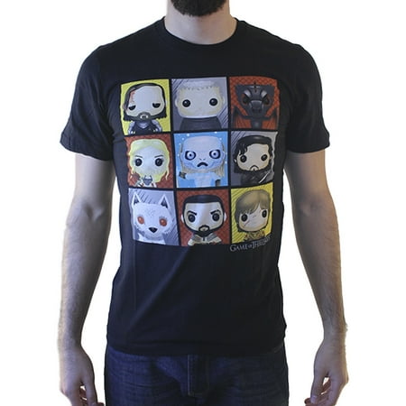 Game Of Thrones Funko Pop! Characters Men's Black T-shirt NEW Sizes (Best Game Of Thrones Minor Characters)