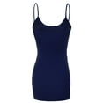 thumbnail image 3 of Essential Basic Women's Basic Casual Long Camisole Cami Top Regular Sizes - Navy, L, 3 of 4