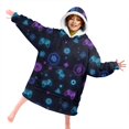 thumbnail image 4 of Game Controller Black Pattern Lamb Fleece Blanket Hoodies for Teens ,Teens Oversize Sherpa Wearable Hooded Blanket Sweatshirt with Super Pockets, 4 of 6