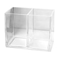 thumbnail image 2 of weibbin Plastic Compartment Pen Holder Storage Box Desktop Cosmetic Organizer Clear 4.7x2.5x3.5in, 2 of 6