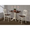 thumbnail image 2 of Sunset Trading Andrews 3PC 42" Round Extending Dropleaf Pub Table Set White Wood, 2 of 7