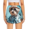 thumbnail image 2 of Lsque Stylish Dog in Denim Outfit Printed Women's Running Shorts with Liner Pockets,Elastic Quick Dry Workout Athletic Gym Yoga Shorts,Womens High Waist Shorts-, 2 of 9