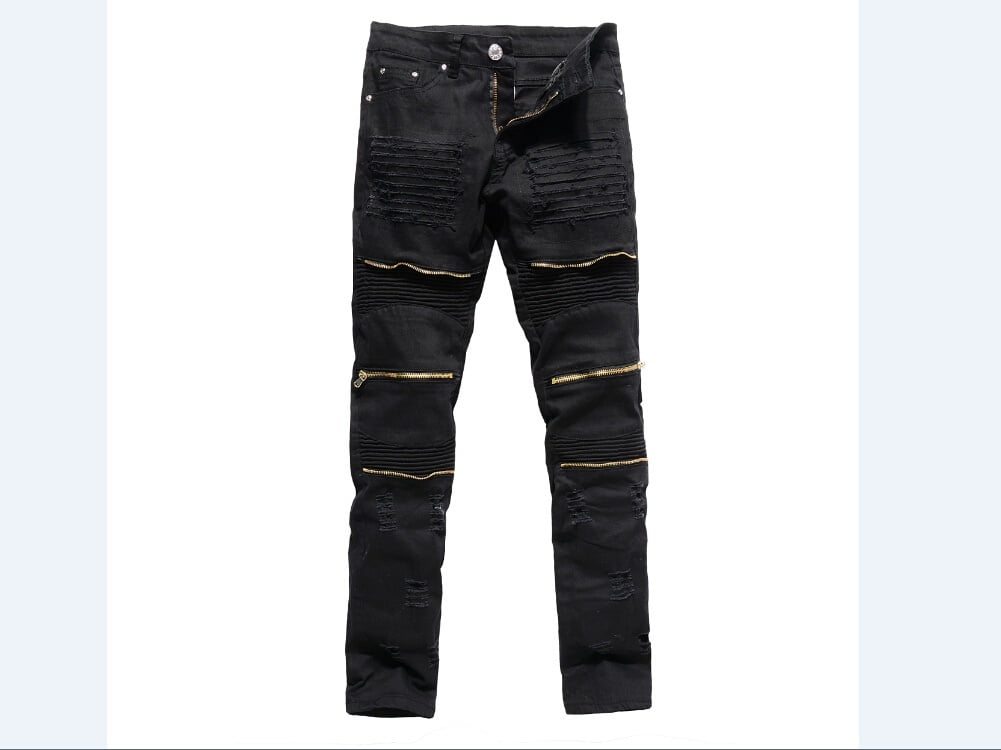 light marbled wash zippered skinny moto jeans