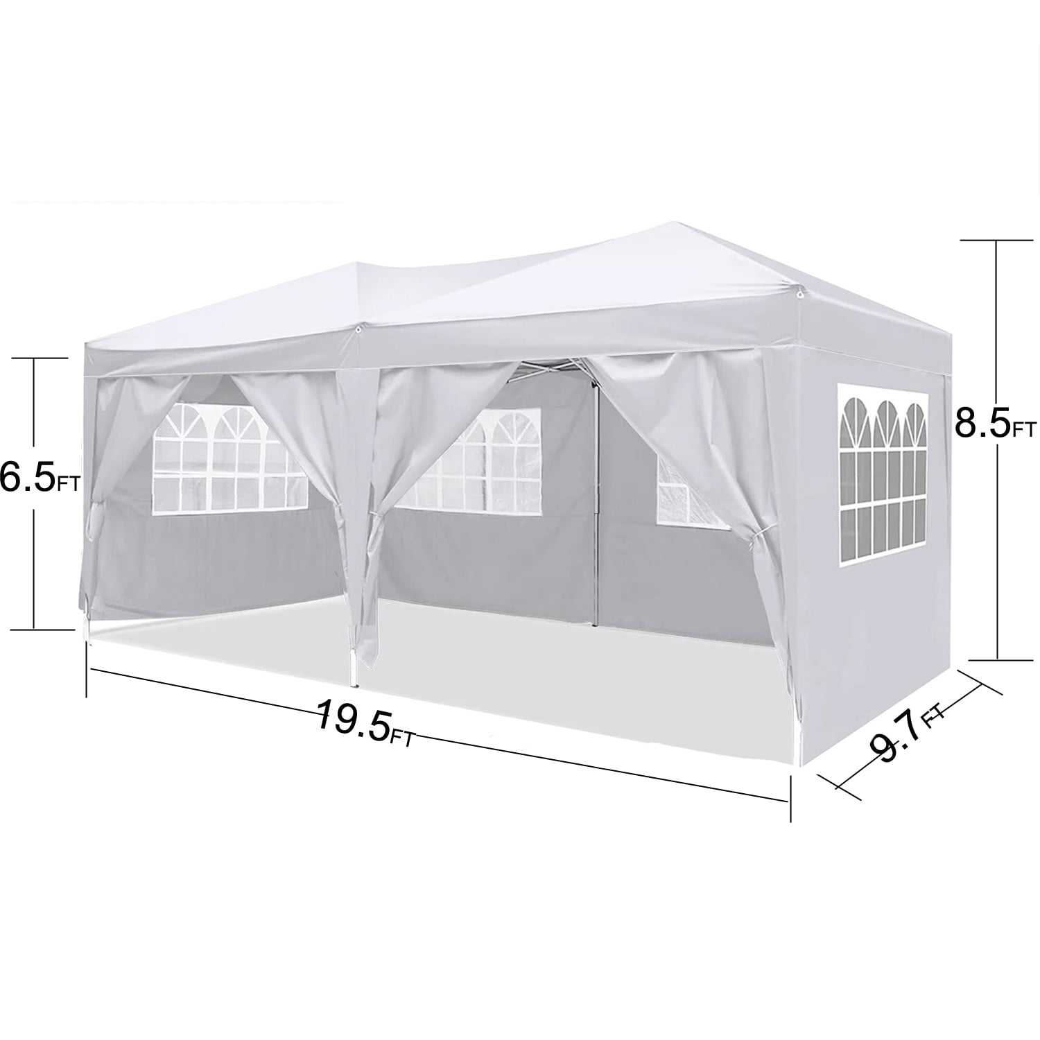 Aimee Lii 118"x235" Pop Up Tent, Backyard Canopy Gazebo with Sidewalls, Outdoor Patio Awnings for Party Camping BBQ Events, White Aimee Lii 118"x235" Pop Up Tent, Backyard Canopy Gazebo with Sidewalls, Outdoor Patio Awnings for Party Camping BBQ Events, White