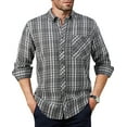 thumbnail image 7 of Youclos Men's Long Sleeve Plaid Flannel Shirts with Pocket Casual Button Down Shirt Regular Fit, 7 of 7