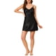 thumbnail image 1 of INSPIRAR CHIC Conjunto de Pijamas de Seda Satinada para Mujeres de 4 Piezas, Top de Cami, Bata de Encaje, Conjuntos S Negro, 1 of 6