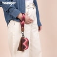 thumbnail image 4 of Wrangler Aztec Keychain Wristlet Wallets for Women Western Dual Pouch Wristlet Credit Card Holder Wallet with Zipper Pocket, Geometric-Dark Pink, 4 of 7