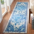 thumbnail image 2 of SAFAVIEH Madison Elinor Traditional Distressed Runner Rug, Ivory/Blue, 2' x 8', 2 of 8