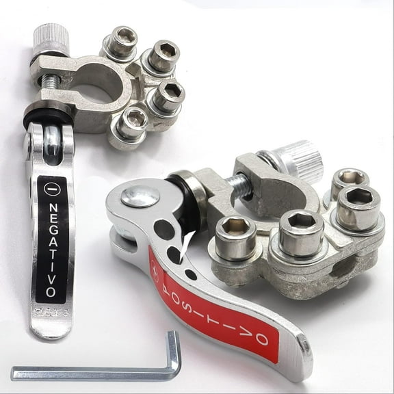 Quick Release Battery Terminal, Car Battery Terminal Connectors, 2 Pcs 4 Way Quick Release Disconnect Car Battery Terminal For SAE/JIS Type A Posts, Compatible With Cars, Trucks And More