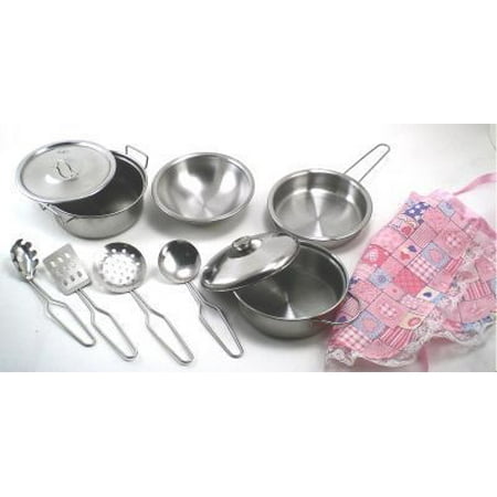  Kitchen Set Real  Metal Toy Pots And Pans With Cooking 