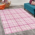 thumbnail image 2 of Plaid Decorative Rug, Modified Stripes Crossed Horizontal and Vertical Lines Forming Squares, Quality Carpet for Bedroom Dorm and Living Room, 6 Sizes, Pale Pink, by Ambesonne, 2 of 4