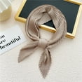 thumbnail image 4 of Xfvqtps Womens Silk Scarf Wrinkled Solid Color Elegant Professional Fashion Versatile Multi Functional Soft Breathable Spring and Summer Headband Square Scarf Khaki, 4 of 4