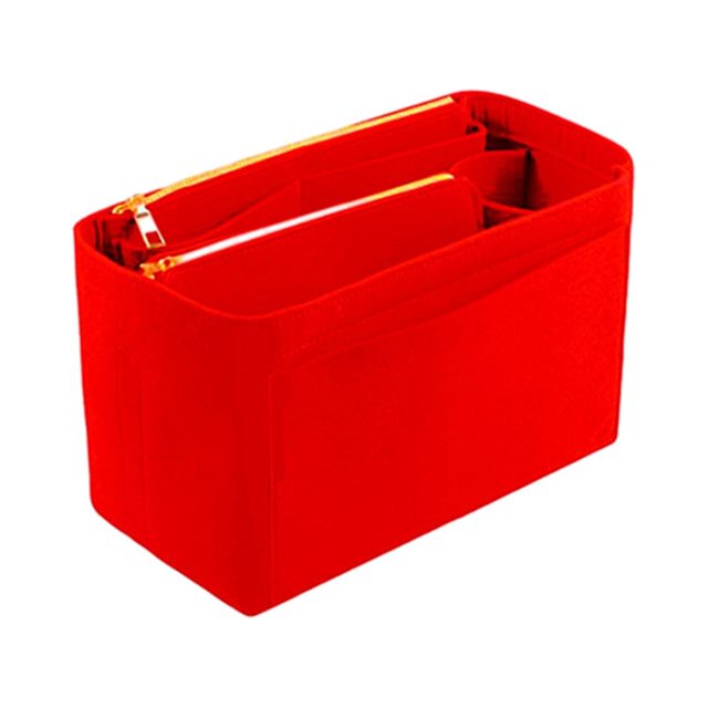 Seitruly Bolsas de inserción de fieltro para una amplia aplicación, práctico, práctico, resistente y duradero, organizador de maquillaje Bolsas de maquillaje rojo Largo 30*15*16cm