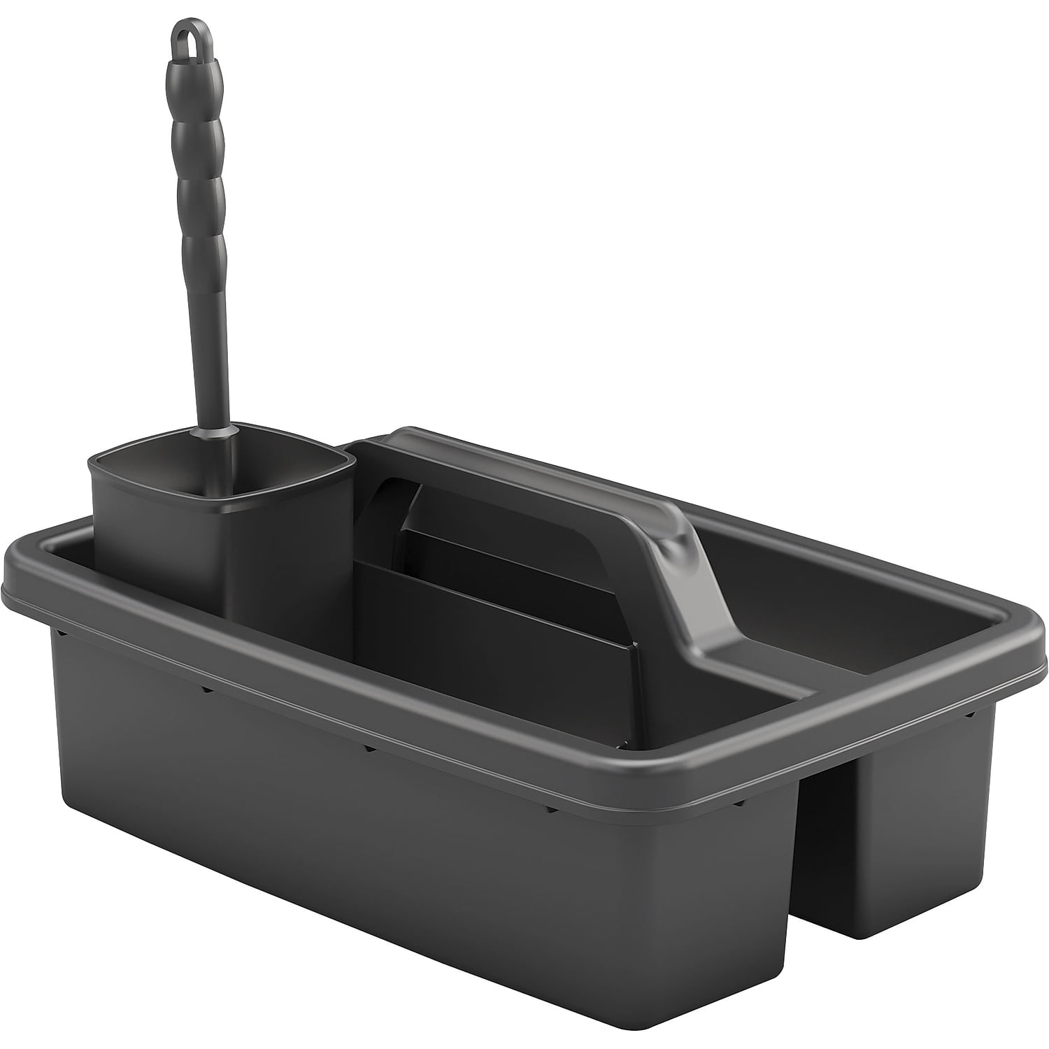 Suncast Commercial 3-Piece Toilet Brush Carry Caddy Kit, 7"H x 11-3/8"W x 16-5/8"D, Black